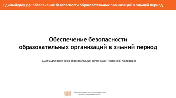 Обеспечение безопасности образовательных организаций в зимний период Обеспечение безопасности образовательных организаций в зимний период.